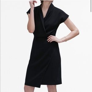 MM Lafleur Tory 4.0 Black Faux Wrap V-Neck Dress